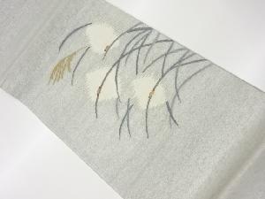 リサイクル　すくい織芒に蛍模様織出し夏用袋帯